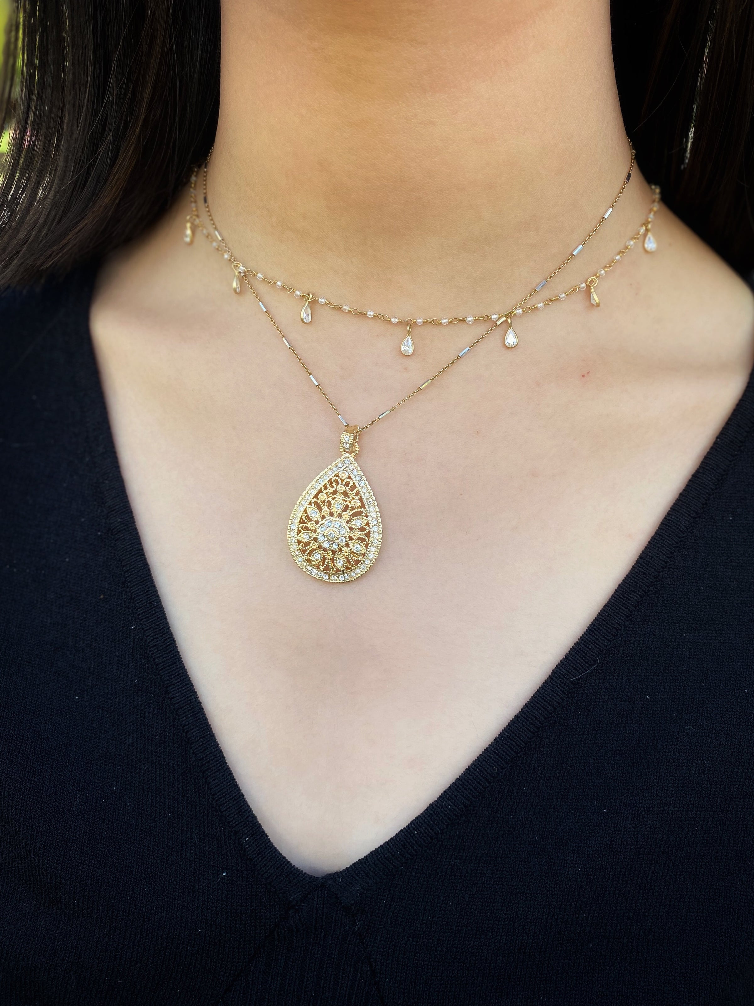 GOLD  BREAST  PENDANT値下げしました Organic Drop Multi-Strand Necklace - A New Day™ Gold: Nickel-Free